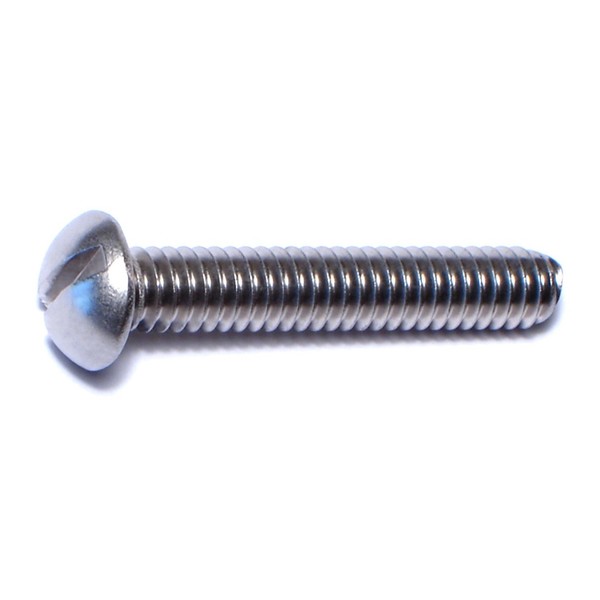 Midwest Fastener 1/4"-20 x 1-1/2 in Slotted Round Machine Screw, Plain Stainless Steel, 100 PK 04912